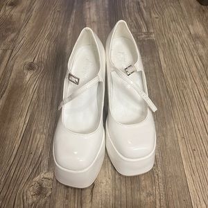 Nasty Gal white platforms